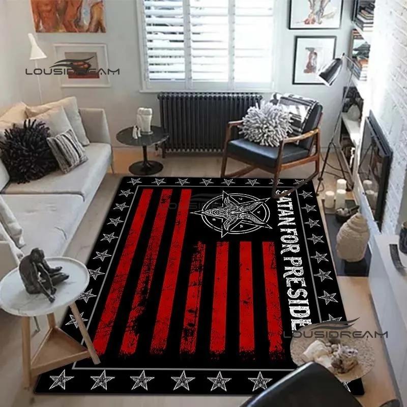 Devil Satan Lucifer Sacrifice Carpet and Rug Goat Baphont Rug Living Room Bedroom Area Carpet Study Porch Bedside Non-slip Mat