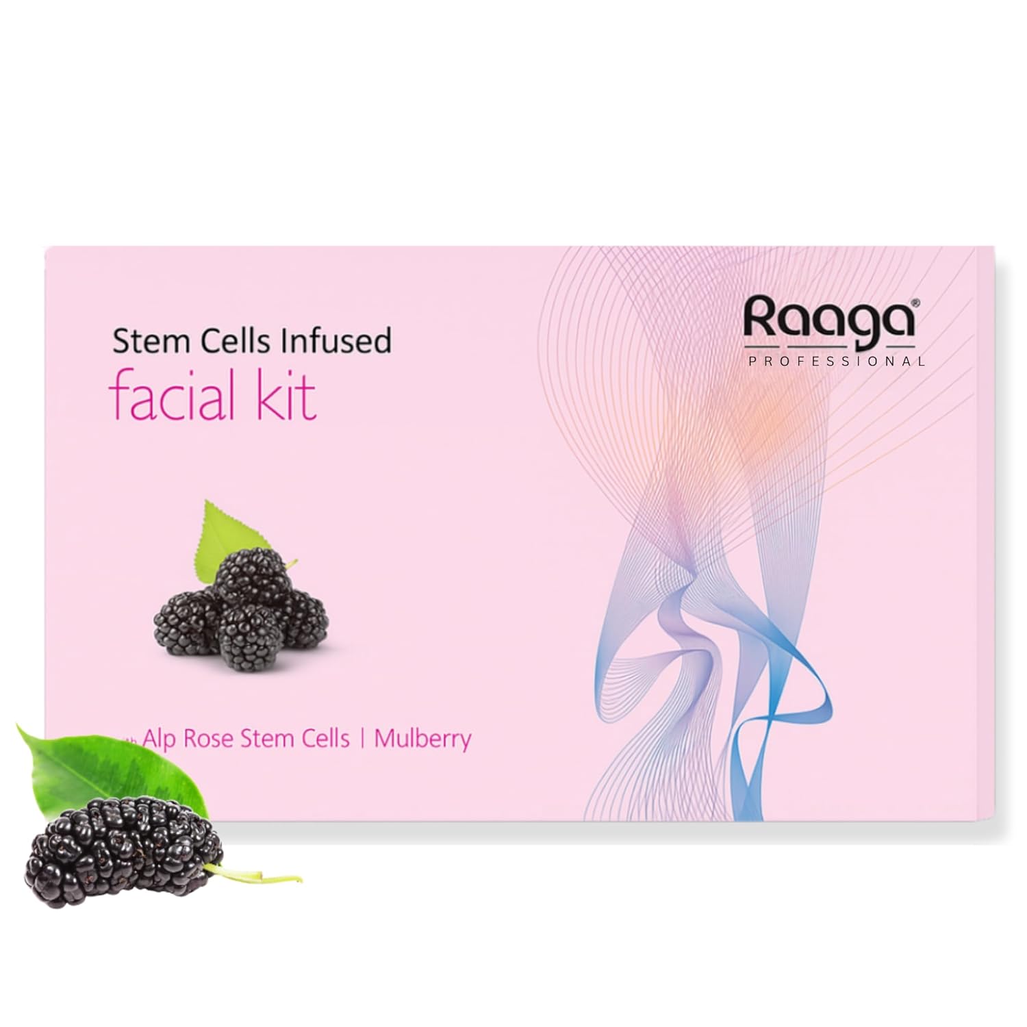 

Raaga Professional Stem Cell Infused Fairness Facial Kit 61 g Home Spa Skin Brightening With Alp Rose Mulberry Extracts