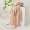 Spring & Summer Lightweight Sunscreen Shawl: Imitation Cotton-Linen, High-End Silk Gauze Scarf, Solid Color for Women