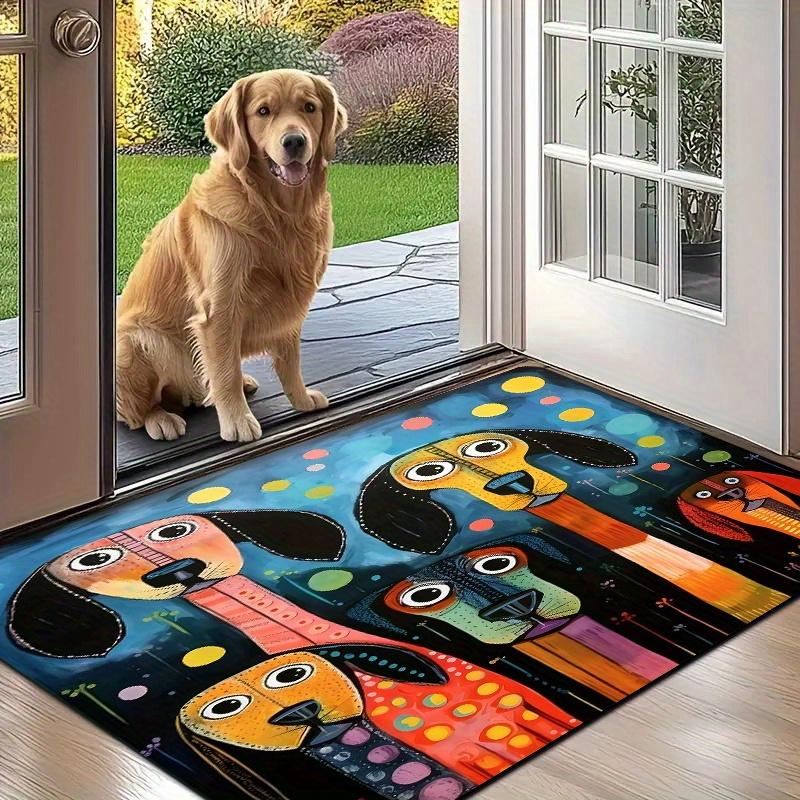 1Pcs Anti Fatigue Kitchen Rugs Playful Puppy Print Waterproof Non-Slip Thick Cushioned Kitchen Mat Heavy Duty Comfort Standing Mat forKitchen Bathroom