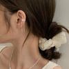 925 Silver Bow Tassel Clip Earrings for Women Light Luxury Fine Jewelry Minimalist Elegant Accessories