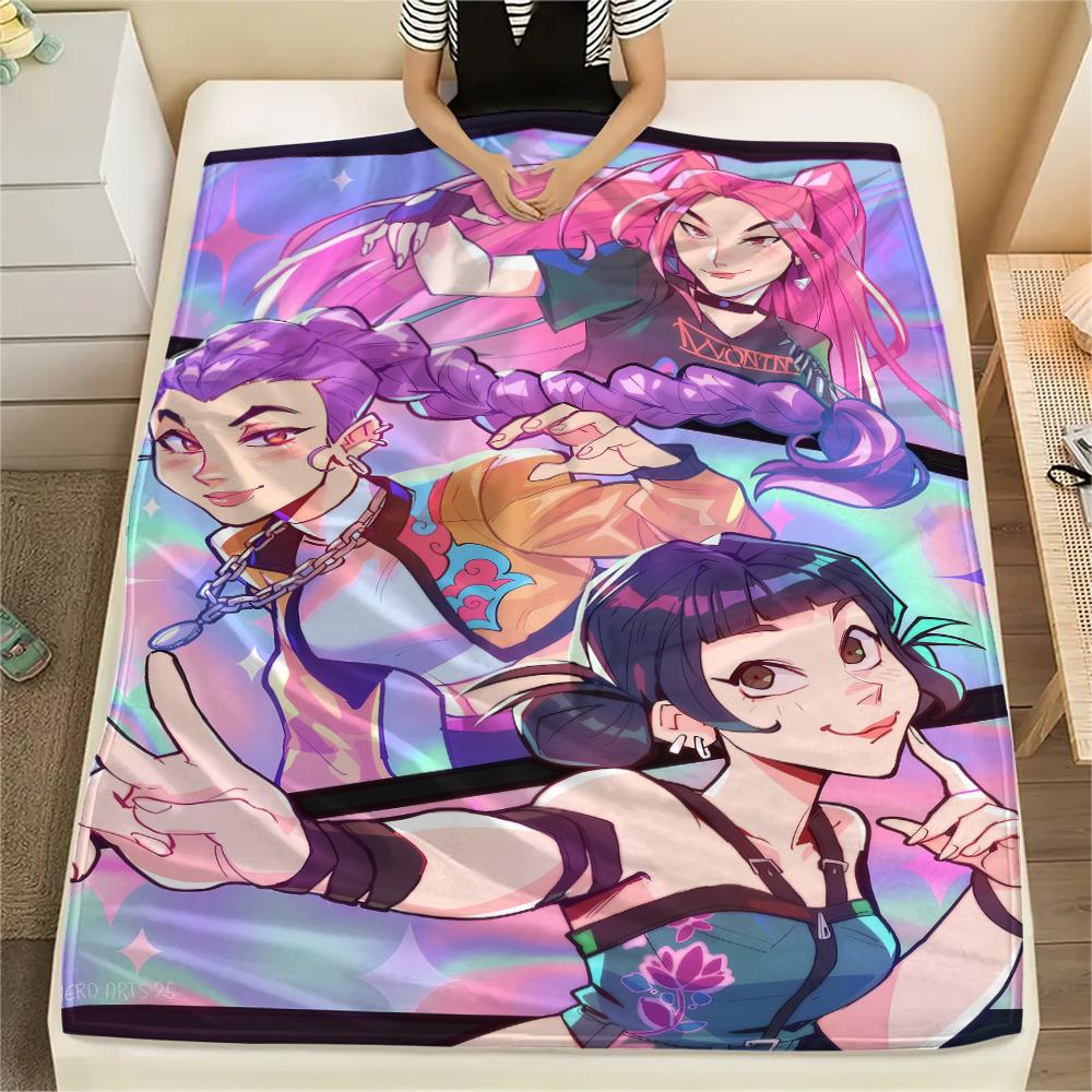 1 Stück Kpop Dämonenjäger Druck Flanelldecke, Hohe Qualität für alle Jahreszeiten, Heimdekoration, Wärme und Komfort, Perfekt für Weihnachtsgeschenke