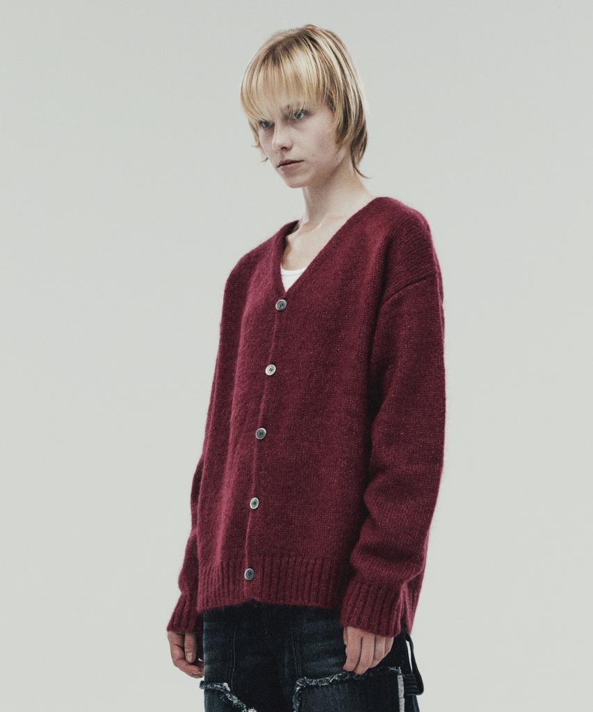 Thevinylhouse Mohair Cardigan Burgundy (Vh2Dfuk680A)