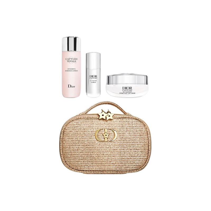 DIOR Bag Three-piece set: Essence Lotion 50ml + Ningshi Jinyan Essence 10ml + Capture Day Cream 50ml золотой