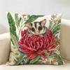 Australian Native Local Birds And Plants Cushion Cover Durable Hypoallergenic Organic Linen Pillow Cover Washable Skin-Friendly