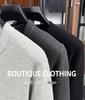 Men's Casual Cotton Knitwear Sweater - Solid Color, Long Sleeve, Versatile, Trendy Autumn/Winter Top
