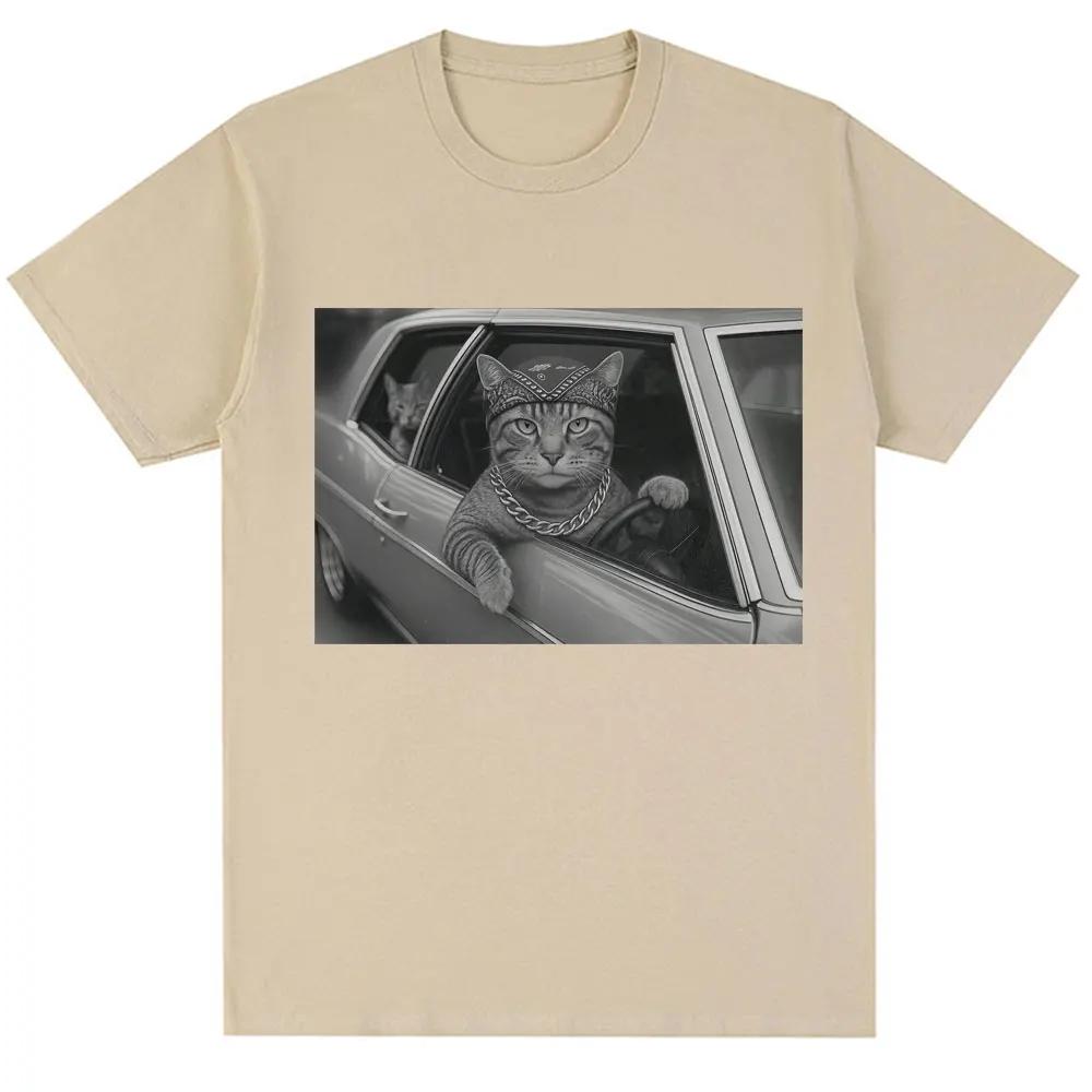 Camiseta Vintage Divertida De Gato Gang Meme Para Mujercamiseta Fresca a La Modacamisetas Informales De Verano De Gran Tamaño
