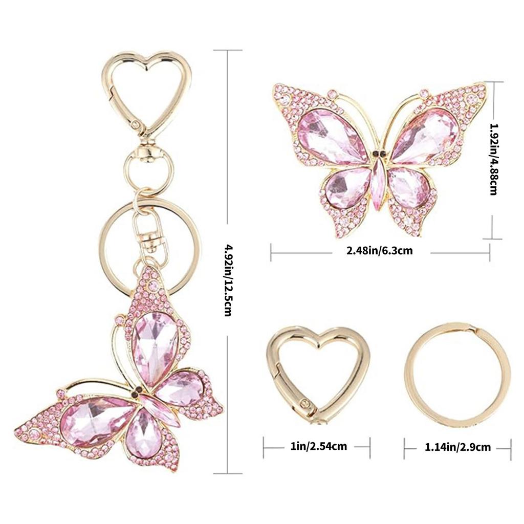Elegant Butterfly Pendant Key Holder Small Bag Ornament Fashionable Bag Charm Unique Butterfly Accessory for Daily