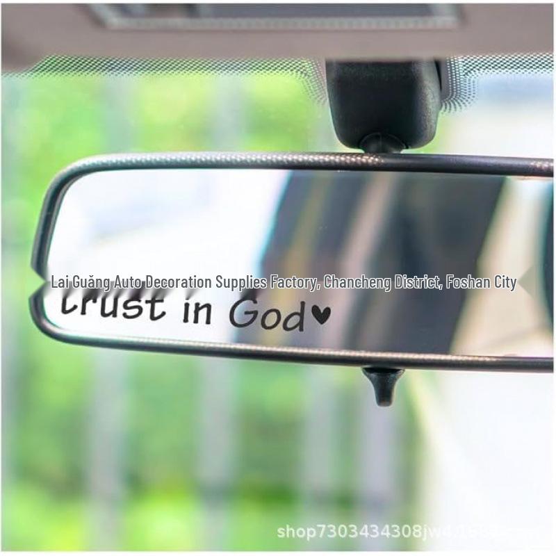 Trust In God Cross Waterproof Rearview Mirror Vinyl Sticker