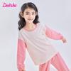 DEESHA Girls' 60S Pure Cotton Long-Sleeve Pajama Set
