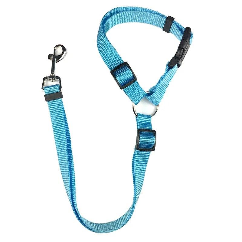 1pcs Nylon Pet Car Seat Belt Lead Leash Two-in-one Safety Belt Adjustable Dogs Collar Pet Travel Walking Accessories Supplies