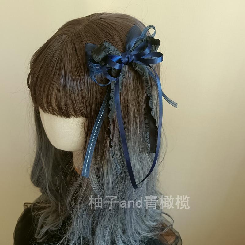 Dark Vintage Gothic Hairpin Star Galaxy Forbidden Land Rose Blue Lolita Small Hat Flower Hair Accessories