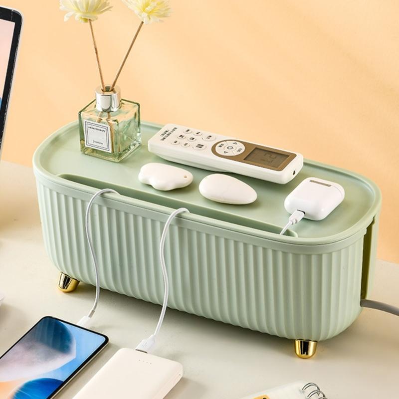 Stylish Cable Organizer Box For Living Room Bedroom Desk Router Board Bracket Large Capacity Socket Storage Case