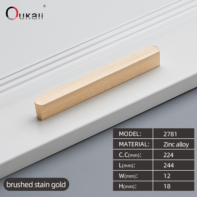 Contemporary and Contracted T Long Handle Clothes Cabinet Drawer Cabinet Golden Black Zinc Alloy Strip Door Handle Round Head