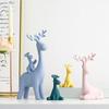 Reinfamilie-statue for hjemmedekor | Resin-figursett (Pakke med 4 stk.,)