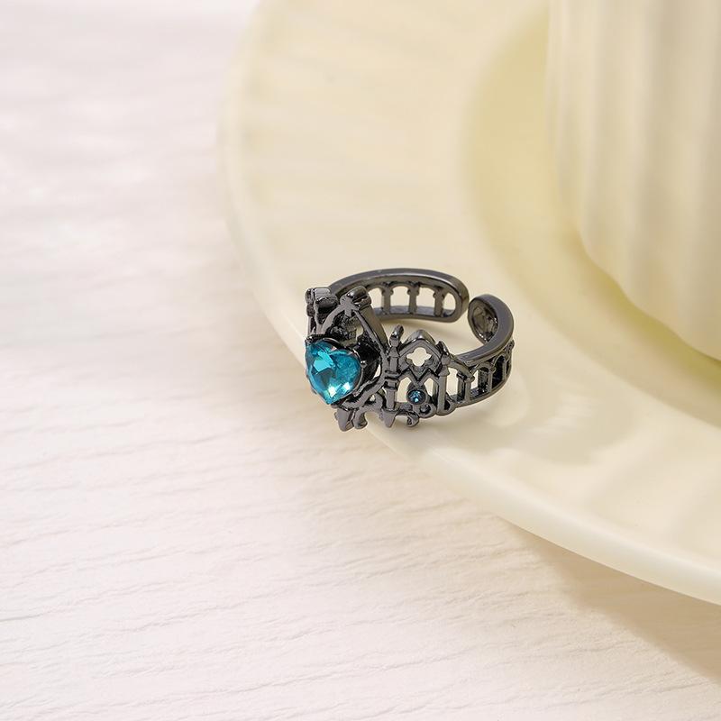 Gothic Cross Crown Love Ring Women's Niche Light Luxury French Medieval Ring Opening Adjustable Ring