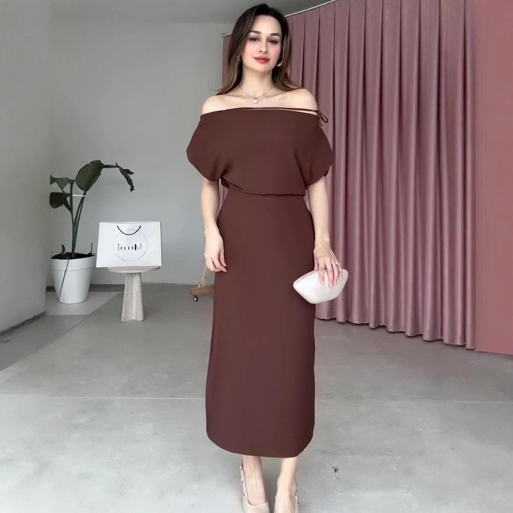 2025 Sommer Europäisches & Amerikanisches Damen Einseitiges Sexy Schlankheitskleid