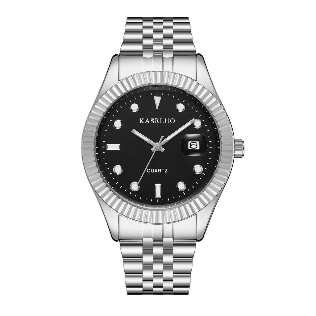 Men'S Watch Business Simple Fashion Trend Calendar Steel Belt High-End Waterproof Men'S Watch Exquisite