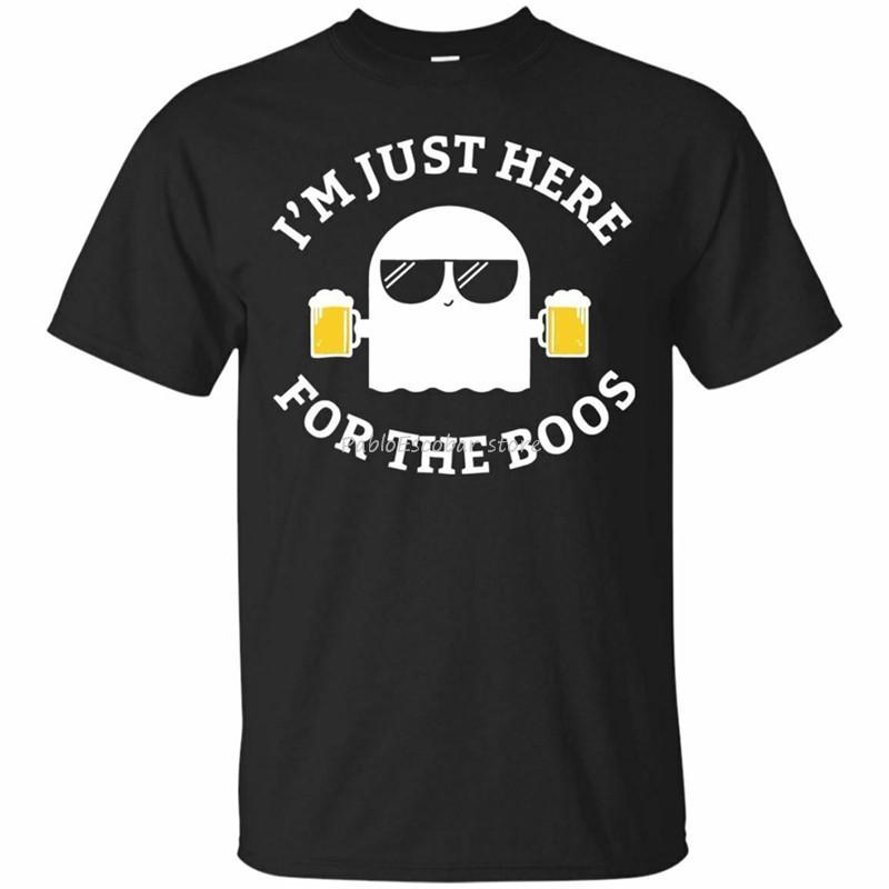 

IM Just Here For The Boos MenS TShirt Funny Halloween Beer Tee Short Sleeve Unisex Loose Fit Tee Shirt S