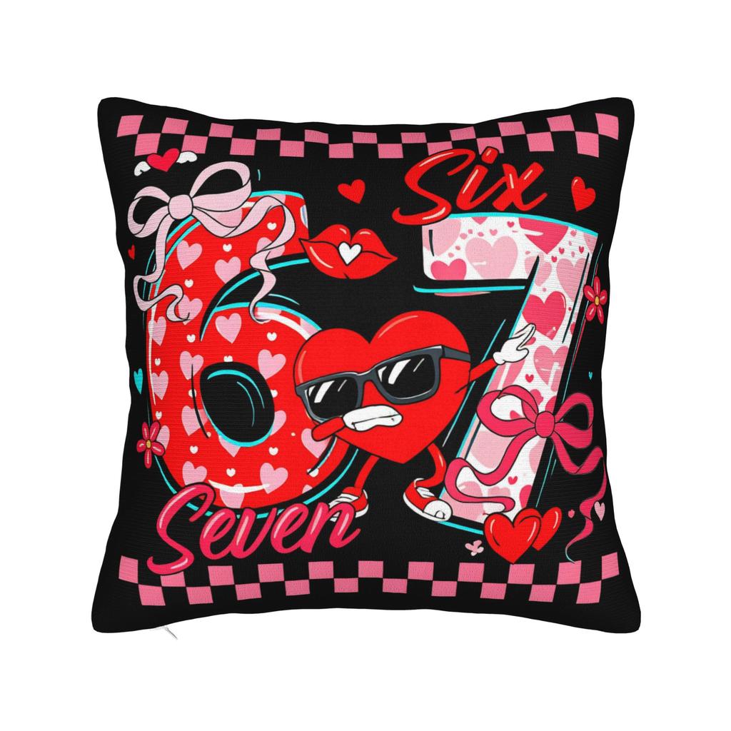 Valentine'S Day 6 7 Meme Pillow Cover Fashion Pillow Case For Chair Sofa Home Decor Print Pillowcases Gift