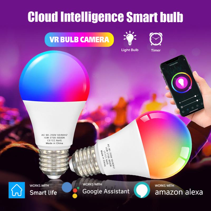 Tuya WiFi ZigBee Smart Dimmable Magic Bulb E14 E14 GU10 RGBCW LED Bulb For Smart Life APP Alexa Google Home Yandex Alice