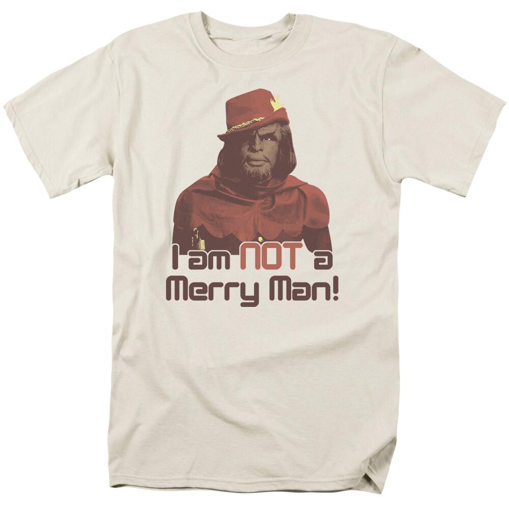 Star Trek Not Merry T-shirt Licensed SciFi TV Show Classic Adult Tee New Cream