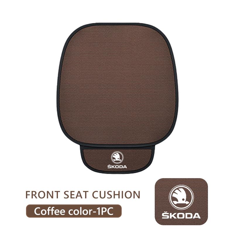 AAFO1 For Skoda Breathable Car Seat Cover Ice Silk Summer Car Seat Cushion Protector Kamiq MK3 Roomster Rapid Kodiaq Karoq Fabia Enyaq