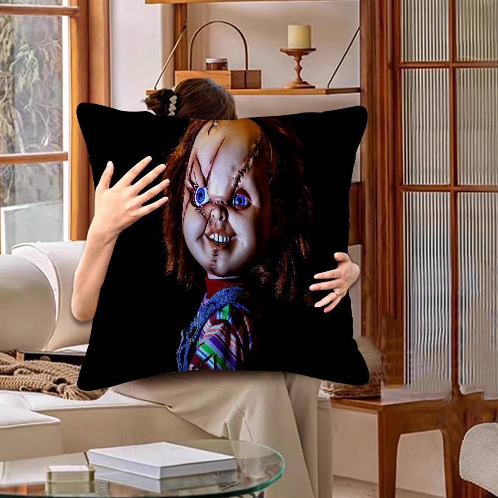 Horror Doll Chucky Cartoon Maple Design Cushion Cover Happy Autumn Harvest decor Holiday Decorati Pillow Cover