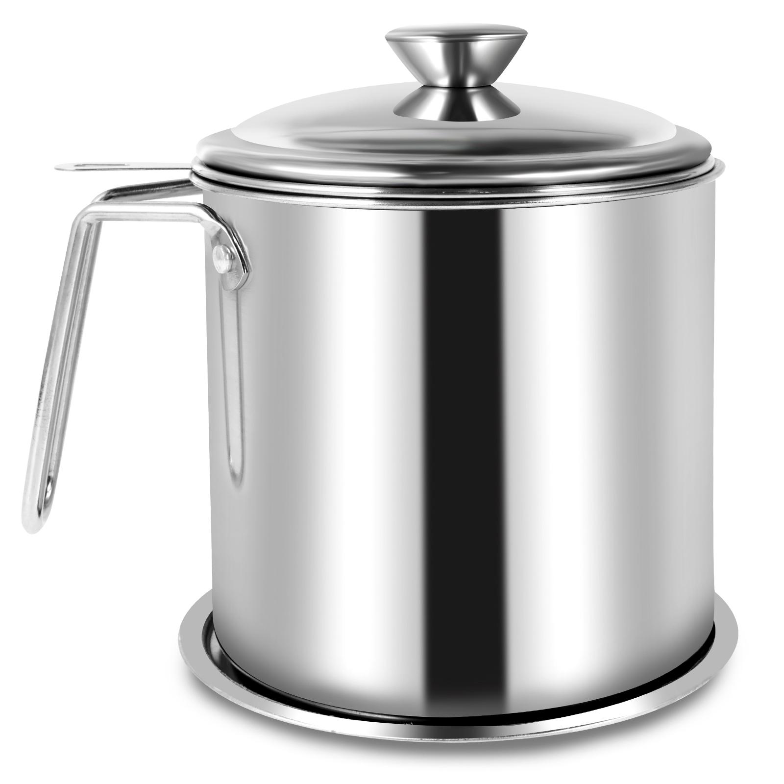 

1.5/1.8/2 L Oil Dispenser Large Capacity Oil Filter Pot stainless steel Oils Strainer Pot with Strainer for Kitchen Accessories