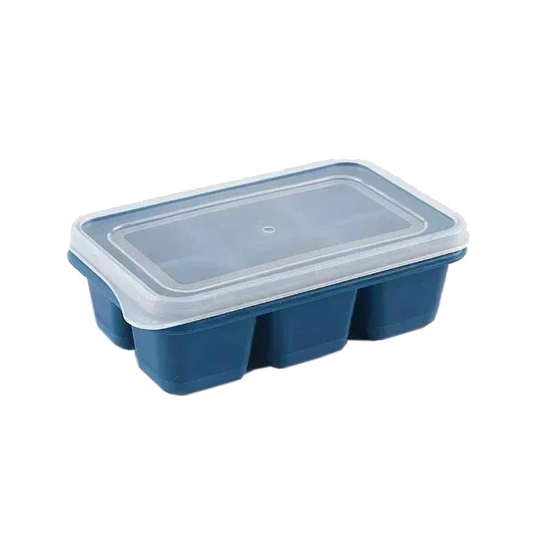4/6/8Grids Silicone Ice Cube Molds with Lid Square Chocolate Mold Whiskey Cocktail Drinks DIY Ice Block Maker Bar Kitchen Tools