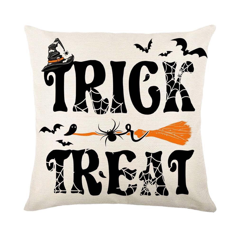 Halloween Printed Pillow Case for Home Living Room Polyester Cushion Cover Sofa Bedroom Decorative Cushion Cover