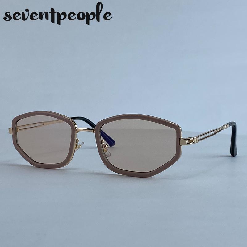 Classic Polygon Sunglasses Women  Luxury Brand Trendy Metal Small Frame Sun Glasses Vintage Driving Shades For Ladies UV400