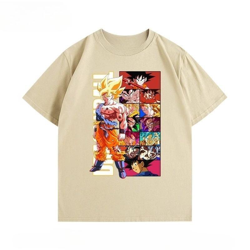 Dragon Ball Animation Drawing Wukong Parent-Child Clothing Men's and Women's Cartoon Short Sleeve Summer Pure Cotton Versatile