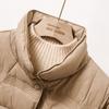 Korean Split Diamond Pattern Short Down Jacket with Stand-Up Collar