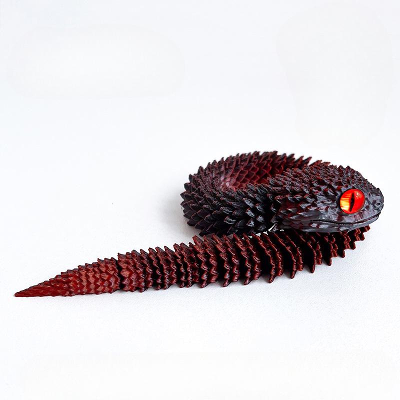 New 13cm 3D Printed Snake Decoration 3D Printed Animals Desk Accessories Room Decor Office Table Funny Snake Year Ornament