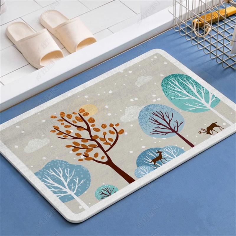Cartoon Cute Entrance Doormat Anti Slip Entrance Creative Kitchen and Bedroom Small Carpet