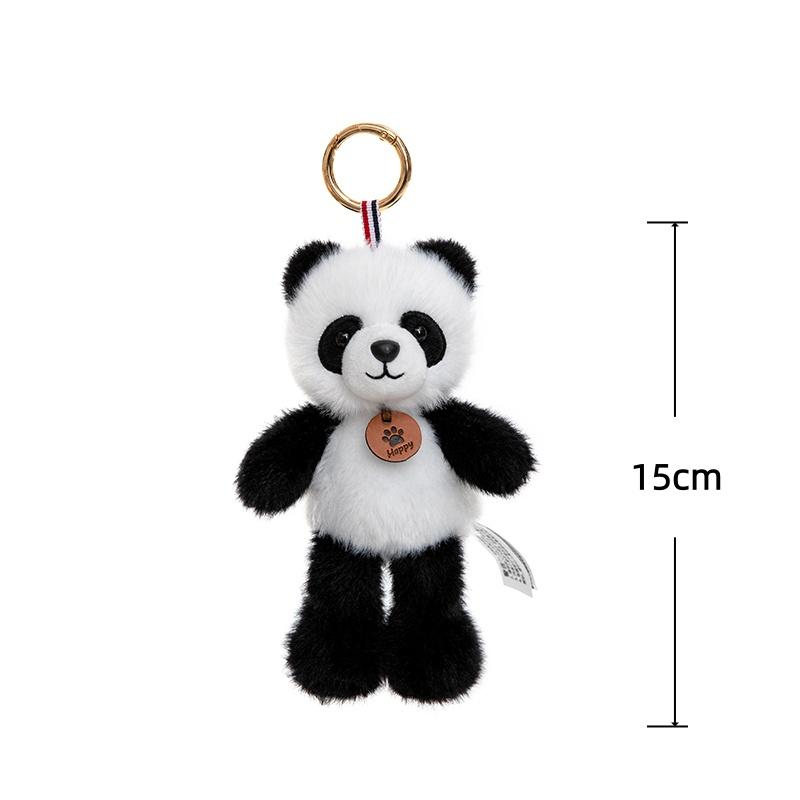 15cm Pet Series Plush Toys Monkey Rhinoceros Panda Chimpanzee Pendant Keychain Stuffed Doll Backpack Pendant Birthday Gifts