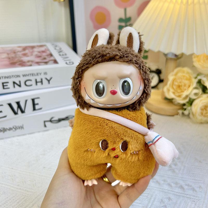 17cm Labubu Doll Clothes: Ice Cream Overalls - Cute Pendant Blind Box