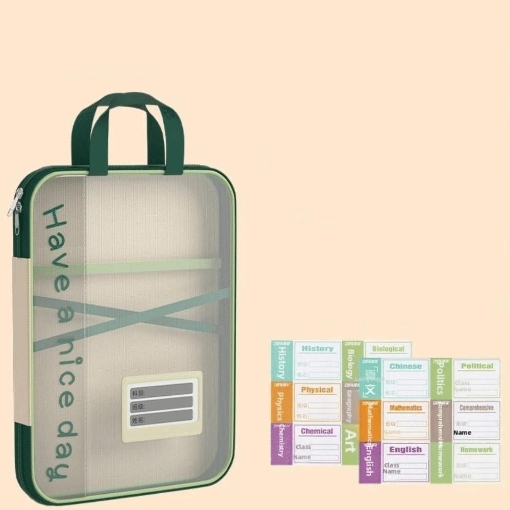 Waterproof File Storage Bag Large Capacity Transparent Study Pouch  Office Supplies
