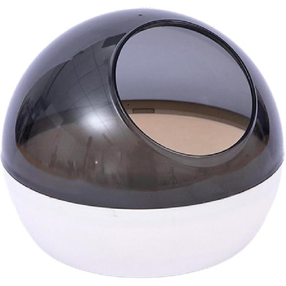 Hamster Sand Bath Toilet Bathtub Pet Bathroom Cute Shape Clear Bath House Hamster Sand Bath Container for Chinchilla Hedgehog, Transparent