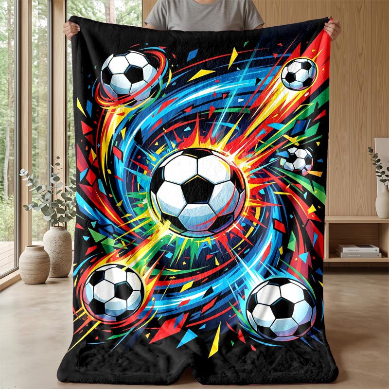 Soccer Ball Explosion 2 Theme blanket Lightweight Warm Flannel Blanket Decorative Throw Blanket for Home Decoration