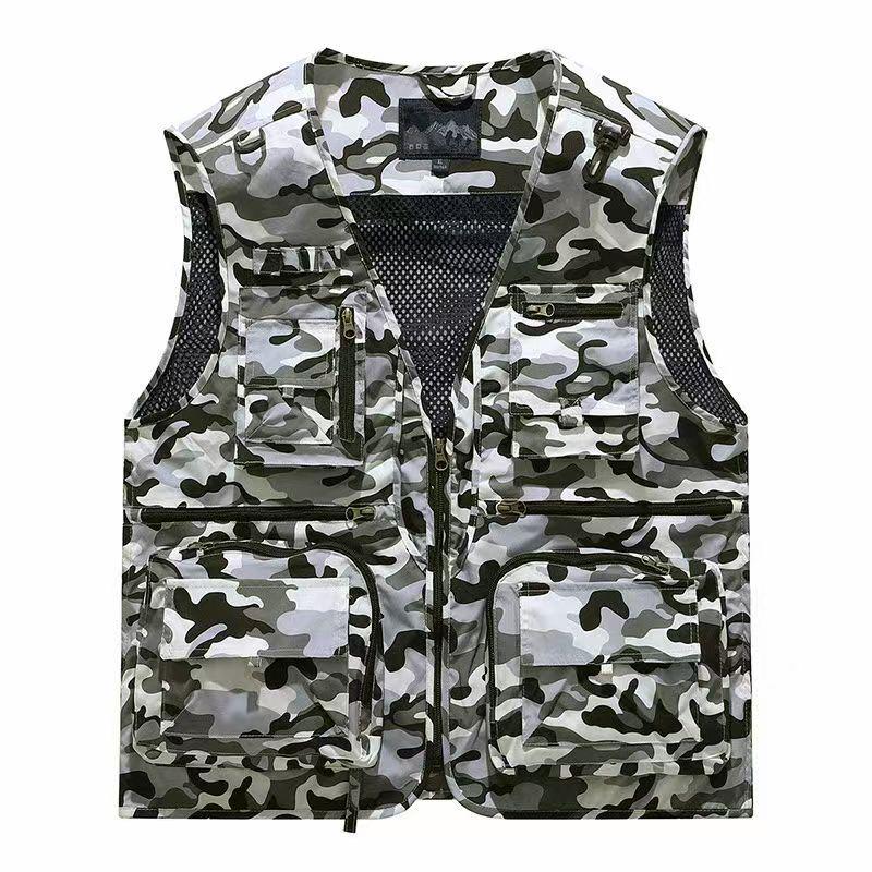Men's Quick-Dry Multi-Pocket Mesh Vest for Fishing & Photography - Spring/Autumn