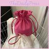 Fashionable Simple Bucket Bag For Women With Soft Structure Available In Black White Brown And Fuchsia