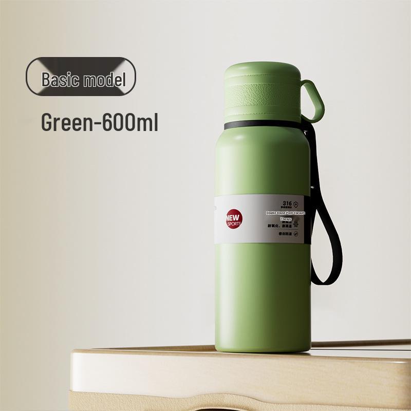 Large Capacity Double-Lid Stainless Steel Insulated Cup with Tea Separator for Men and Women - Portable, Car-Friendly, and Outdoor Ready