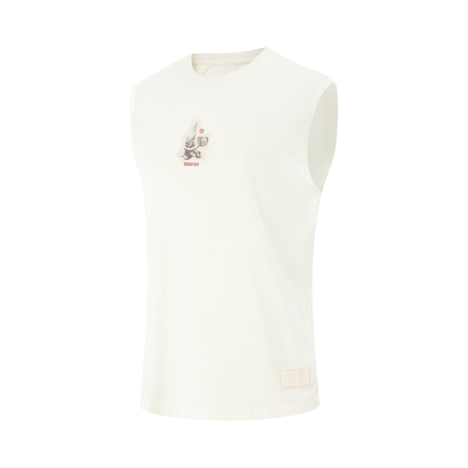 

Li Ning Bad Five Letter Круглый вырез Удобный Дышащий Универсальный Жилет без рукавов Мужские топы Молочно-белый AVSV177-1 M