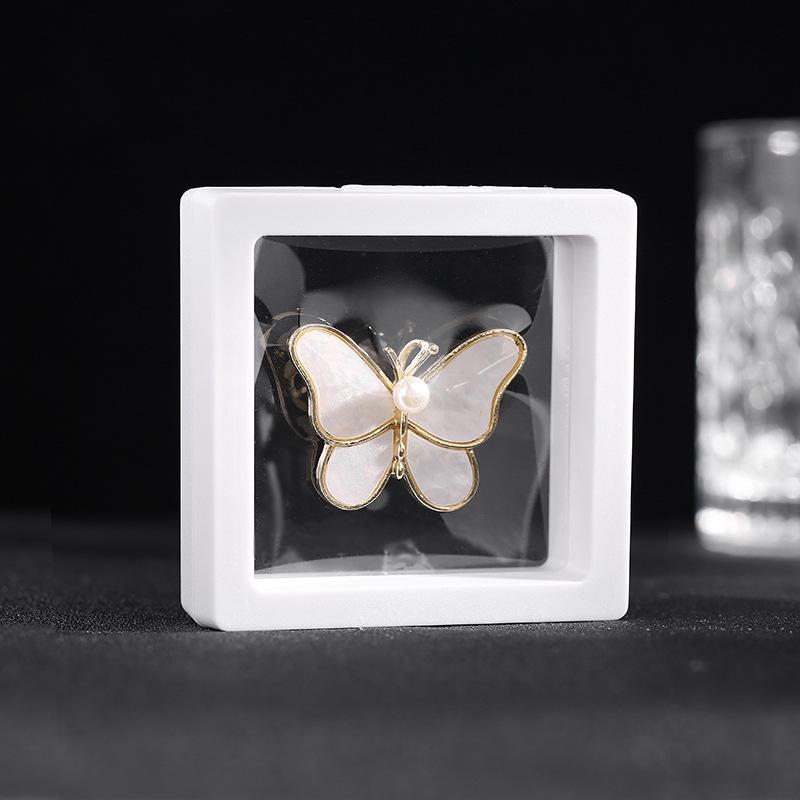 White Butterfly Brooch, Elegant Mother-of-Pearl Pearl Pin, Anti-Wardrobe Malfunction Corsage.