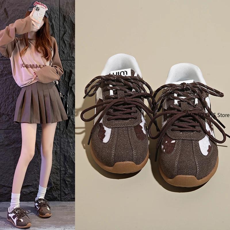 Móda 2025 Dámské vulkanizované boty Ploché šněrovací sportovní boty Podzimní venkovní protiskluzové ležérní pohodlné dámské sportovní boty