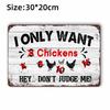 Metal Material Chicken Coop Signs 20 * 30cm Rustic Chicken Coop Accessories Vintage Funny Style Funny Chicken Signs