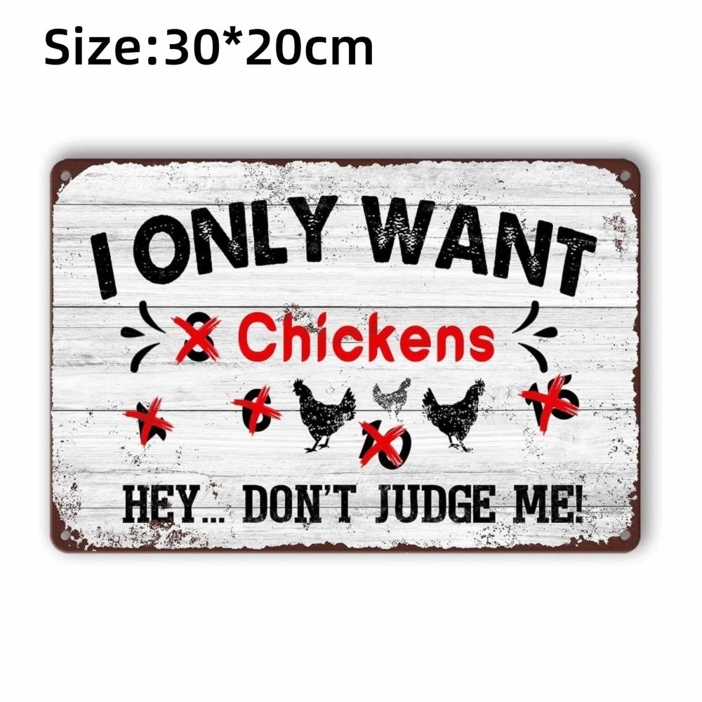 Metal Material Chicken Coop Signs 20 * 30cm Rustic Chicken Coop Accessories Vintage Funny Style Funny Chicken Signs