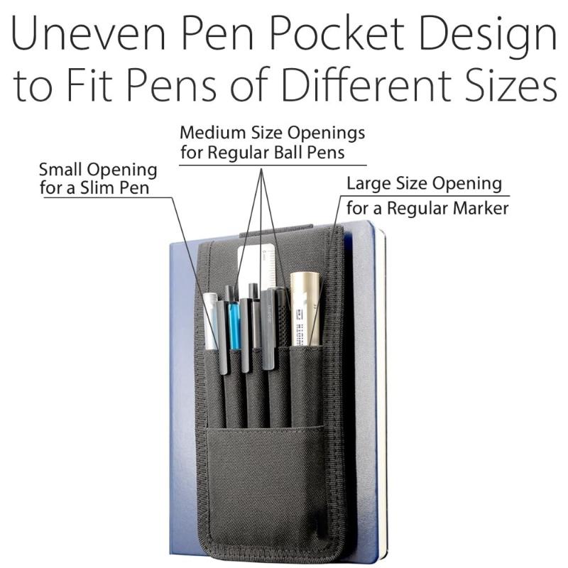 Large Capacity Pu Leather/Oxford Cloth Adjustable Elastic Band Pen Holder Pen Pouch For Planner Pen Holder For Notebook Cover